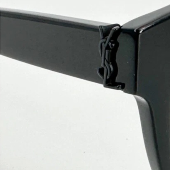 Saint Laurent black acetate monogram sunglasses SL M15 black on black NEW - Picture 2 of 8